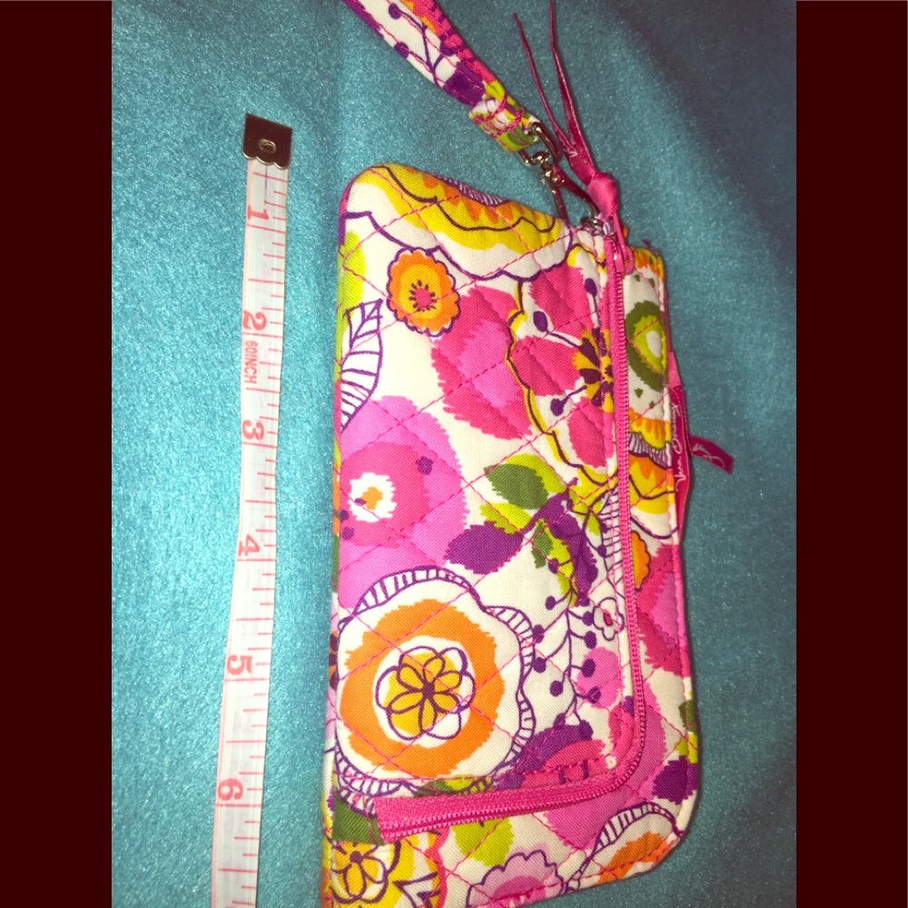 Vera Bradley' Wristlet / Wallet In Bright Floral Mostly Pink, EUC